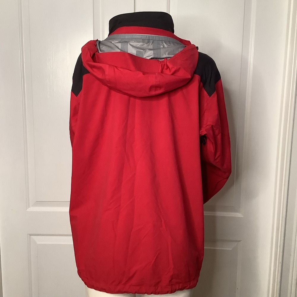 Rei E1 Elements Dark Red & Black Tech XL Waterproof Rain Jacket Removable Hood - Picture 4 of 16